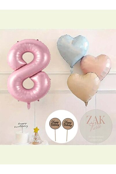 ZEAP مجموعة بالونات على شكل قلب من الساتان باللون الوردي لعيد الميلاد بعمر 8 ...