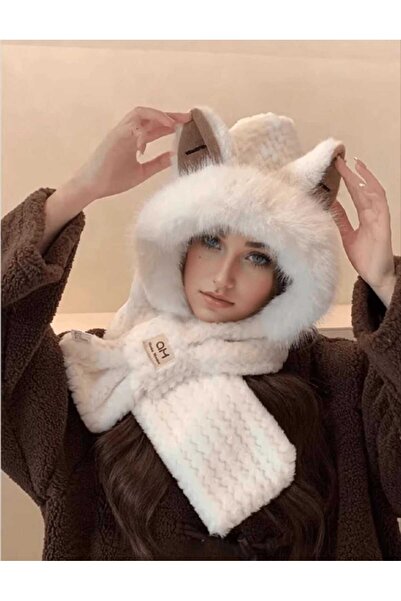 Tradinyom Зимові шапки з хутром для дівчаток та хустки з хутром для дітей різного віку