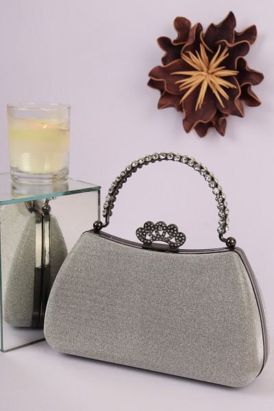 weem bag Βραδινή τσάντα φορέματος Weembag 711 Elegant Pearl Glitter με λαβή πεταλούδας