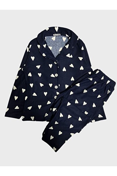 Fil Kids Κοριτσίστικο Σετ Πιτζάμες από Βαμβακερό Σουέντ Ύφασμα Ναυτικό Μπλε μ...