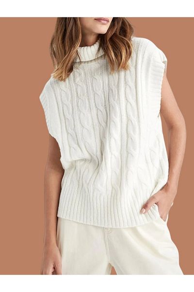 Flow Mi̇sseale Regular Fit Turtleneck Thessaloniki Patterned Sweater