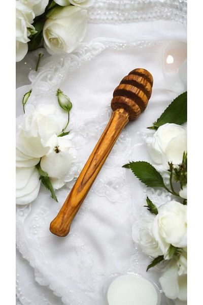 F&S WoodArt 16 cm Honey Spoon - Olive Tree Natural Wood Handmade