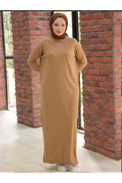 QUAWEAR Crew Neck Knitwear Hijab Dress