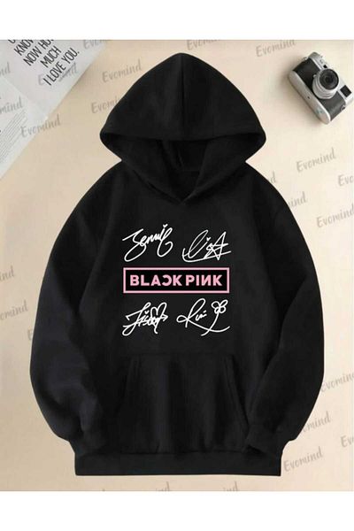 FULL TOLERANCE Unisex Black Pink Printed Adult and Kids Oversize Hooded Sweatshirt