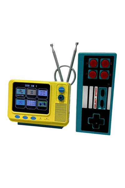 Ozmik Mini TV tarzı 3.0 inç büyük ekran Retro oyun konsolu dahili Gamepad