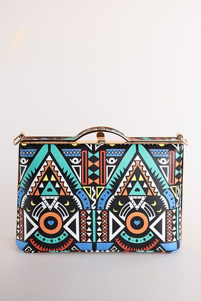 weem bag Чанта клъч Weembag 126 Totem Pattern с дъно от бутилка | Модерна шарена чанта