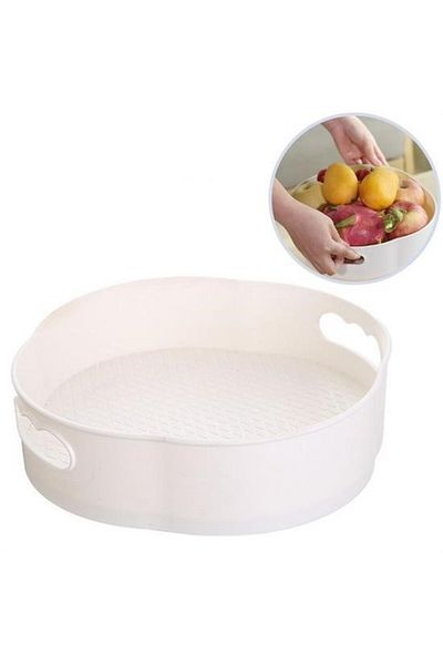 Buffer ®   Round Tray Form Presentation and Service Organizer Table with 360 Degree Rotation Mechanism