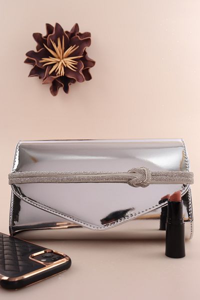 weem bag Κομψή τσάντα βραδινού φορέματος Weembag 117 με κουμπιά καθρέφτη