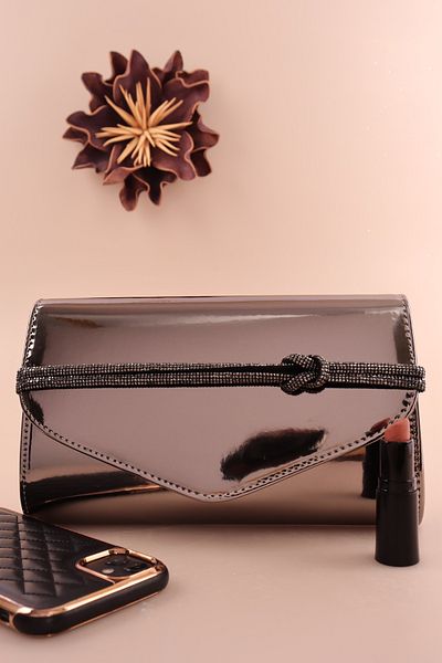 weem bag Κομψή τσάντα βραδινού φορέματος Weembag 117 με κουμπιά καθρέφτη