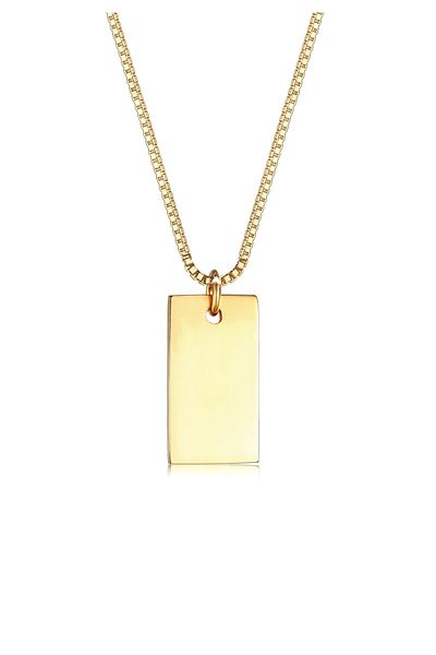 ELLI Necklace Rectangle Pedant Geo Look Basic Minimal In 925 Sterling Silver