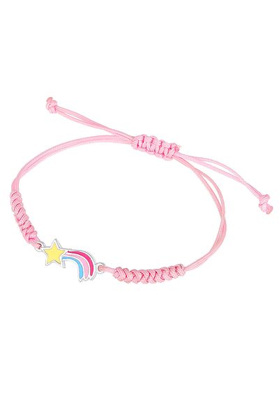 ELLI Armband Regenbogen Bunt Nylon Rosa Emaille Pastell 925 Sterling Silber