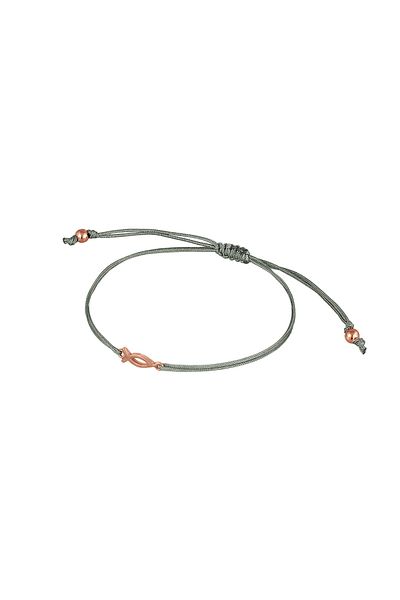ELLI Damenarmband – Fischsymbol, Check-Nylon, Hellblau, 925er Sterlingsilber