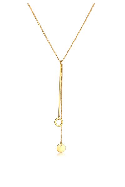 ELLI Necklace Ladies Y Necklace Circle Plate Geo Trend Boho In 925 Sterling Silver