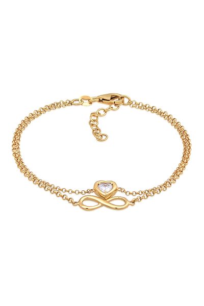 ELLI Bracelet Ladies Layer Infinity Heart With Zirconia Crystal In 925 Sterling Silver