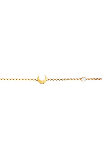 ELLI Halskette Damen Filigran Basic Minimal mit Mondstein in 925 Sterling Silber