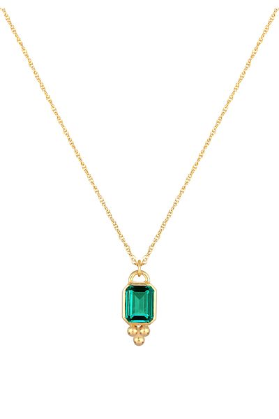 ELLI Necklace Women Elegant With Quartz In 925 Sterling Silver Gold Plated