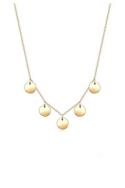 ELLI Necklace Circle Geo Plate Minimal 925 Silver