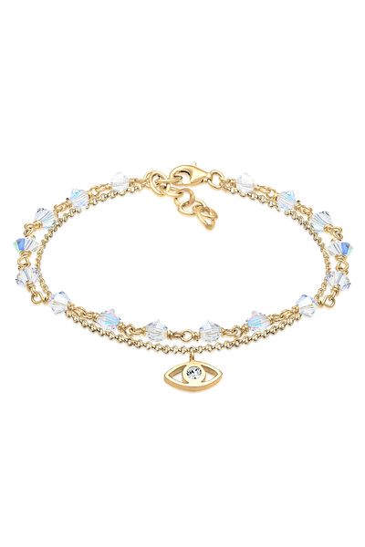 ELLI Bracelet Ladies Evil Eye With Crystals Gold Plated In 925 Sterling Silver
