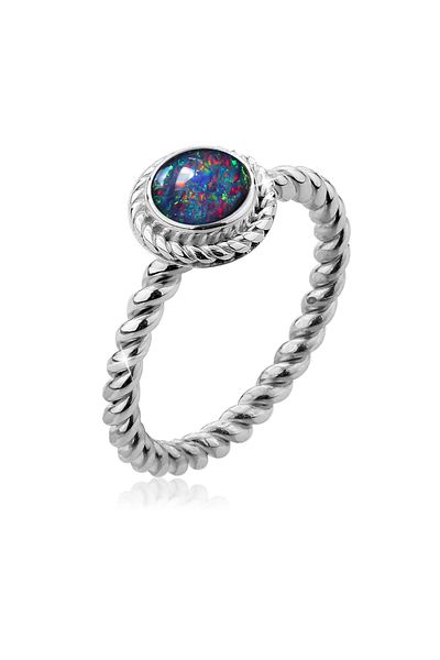 Nenalina Ring Triplet Opal Geburtsstein Boho Trend 925 Sterling Silber