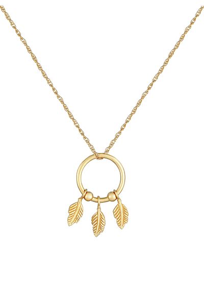 ELLI Necklace Ladies Feather Pendant Boho Hippie Summer Trend In 925 Sterling Silver