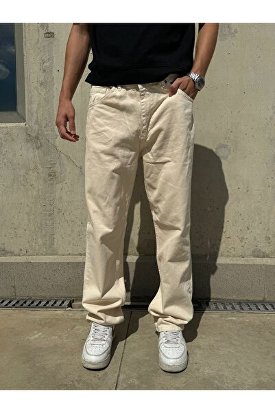 UrbisWears Bej Baggy Pantolon