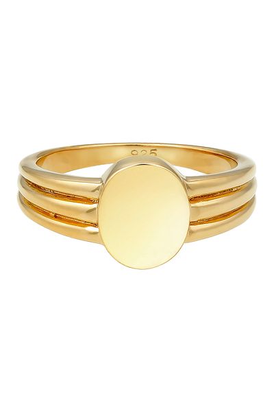 ELLI Ring Signet Ring Geo Look Basic Blogger Trend In 925 Sterling Silver