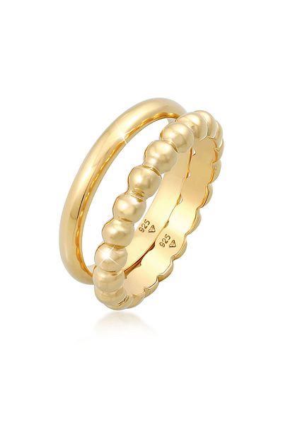 ELLI Ring Ladies Band Ring Duo Basic Ball Trend Basic In 925 Sterling Silver