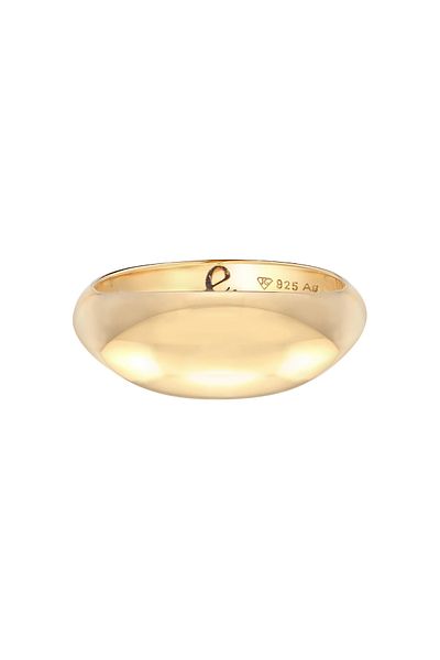 ELLI Ring Premium Ring Ladies Signet Marquise Design Basic In 925 Sterling Silver Rhodium-plated