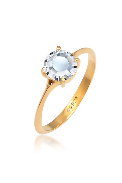 ELLI Ring Women Elegant Engagement With Crystals In 925 Sterling Silver