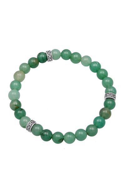 KUZZOI Armband Herren Beads Vintage mit Aventurin in 925 Sterling Silber