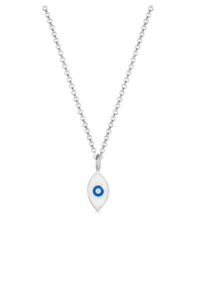ELLI Colier Dama Colier Mazare Simbol Evil Eye Email 925 Argint