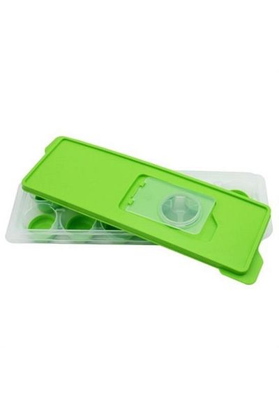 Buffer ® 12 Pieces Non-Stick Silicone Based Plastic Cube Ice Mold with Lid