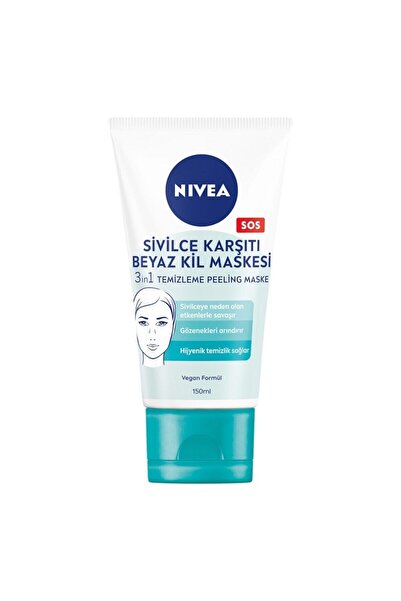 NIVEA Sivilce Karşıtı 3'ü 1 Arada Beyaz Kil Maskesi 150 ml kil