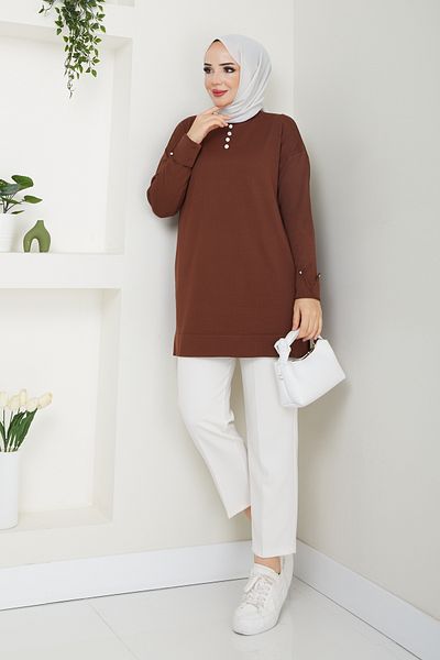 Pamuk Butik Γυναικείο Πλεκτό Μερσεριζέ με Λεπτομέρεια Πέτρας