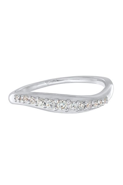 ELLI Inel Doamnelor Stiva Curbat Elegant Cu Cristale Zirconiu În Argint Sterling 925