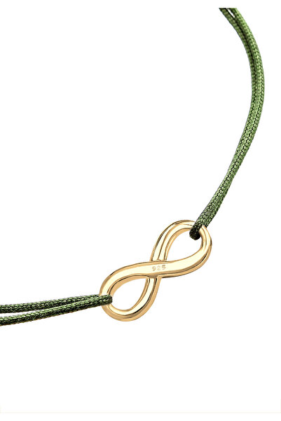 ELLI Náramek Infinity Trend Nylon 925 potažený stříbrným růžovým zlatem