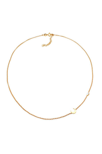 ELLI Dámský filigránový náhrdelník Basic Minimal s měsíčním kamenem ze sterlingového stříbra 925