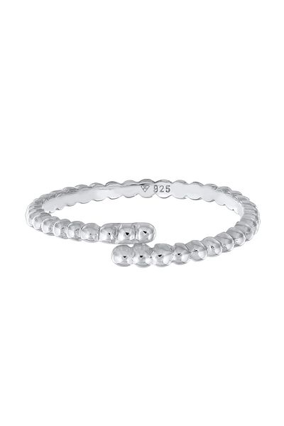 ELLI Ring Damen Band Kugel Design offen verstellbar aus 925 Sterling Silber