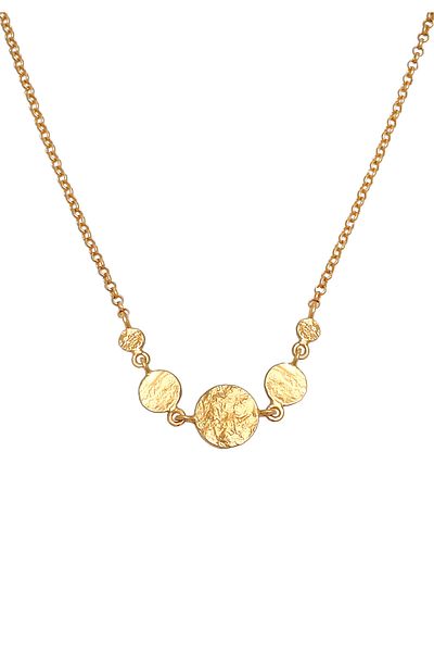 ELLI Necklace Ladies Coin Plate Vintage Trend Blogger In 925 Sterling Silver Gold Plated