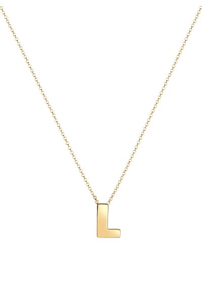 ELLI Necklace Letter L Pendant Minimal Basic In 925 Sterling Silver Gold Plated