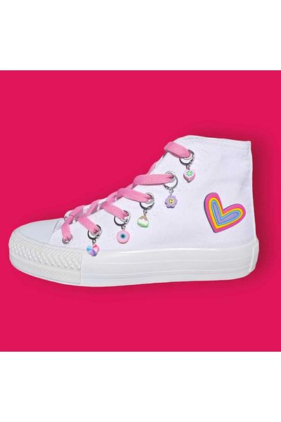 archiepet Design special roz cu dantelă inimă mică bomboane detaliu pantofi sport pentru fete