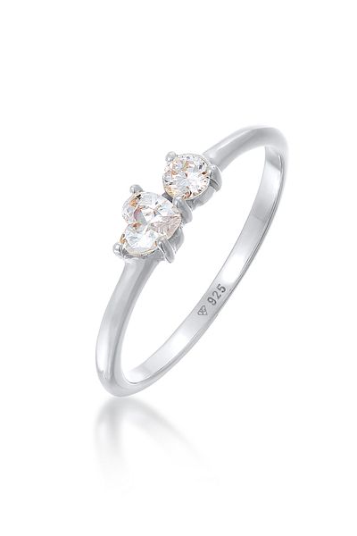 ELLI Inel Inel De Logodnă De Damă Inimă Cu Cristale De Zirconiu În Argint Sterling 925