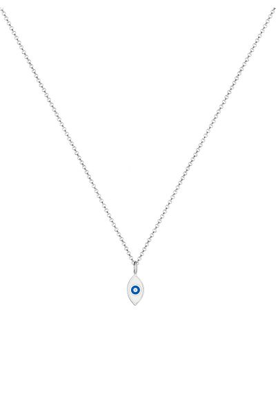 ELLI Colier Dama Colier Mazare Simbol Evil Eye Email 925 Argint