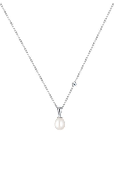 ELLI Náhrdelník s diamanty a sladkovodní perlou, stříbro 925