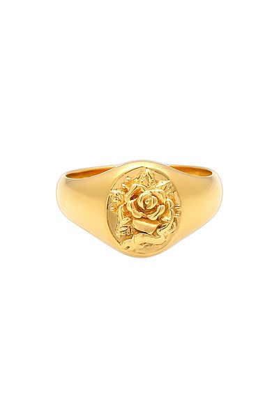 ELLI Ring Signet Geo Rose Elegant 925 Sterling Silver