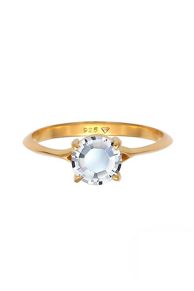 ELLI Ring Women Elegant Engagement With Crystals In 925 Sterling Silver