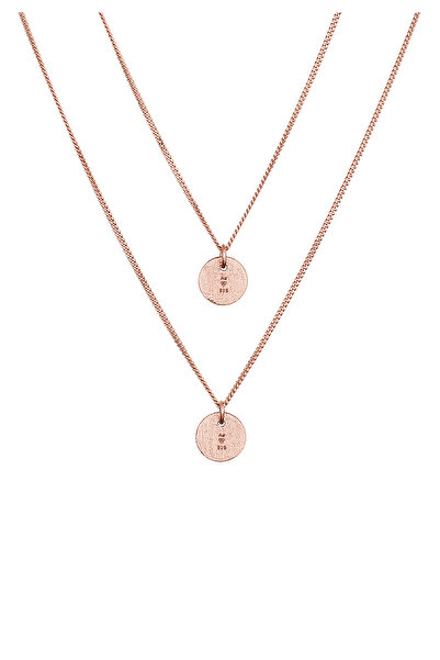 ELLI Dámský náhrdelník s přívěskem, kulatý, vrstvený, kartáčovaný, stříbro 925