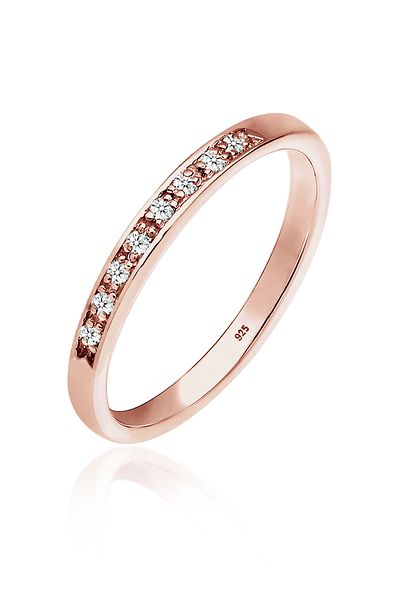 ELLI Inel clasic pentru femei - diamant prețios, 0,04 CT., argint 925