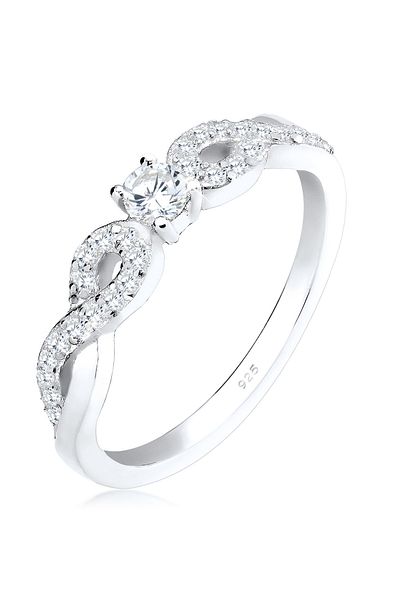 ELLI Ring Damen Infinity mit Zirkonia Kristallen in 925 Sterling Silber