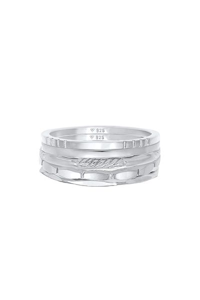 ELLI Stohovací prsten Dámy Ring Band sada 5 v 925 Sterling Silver